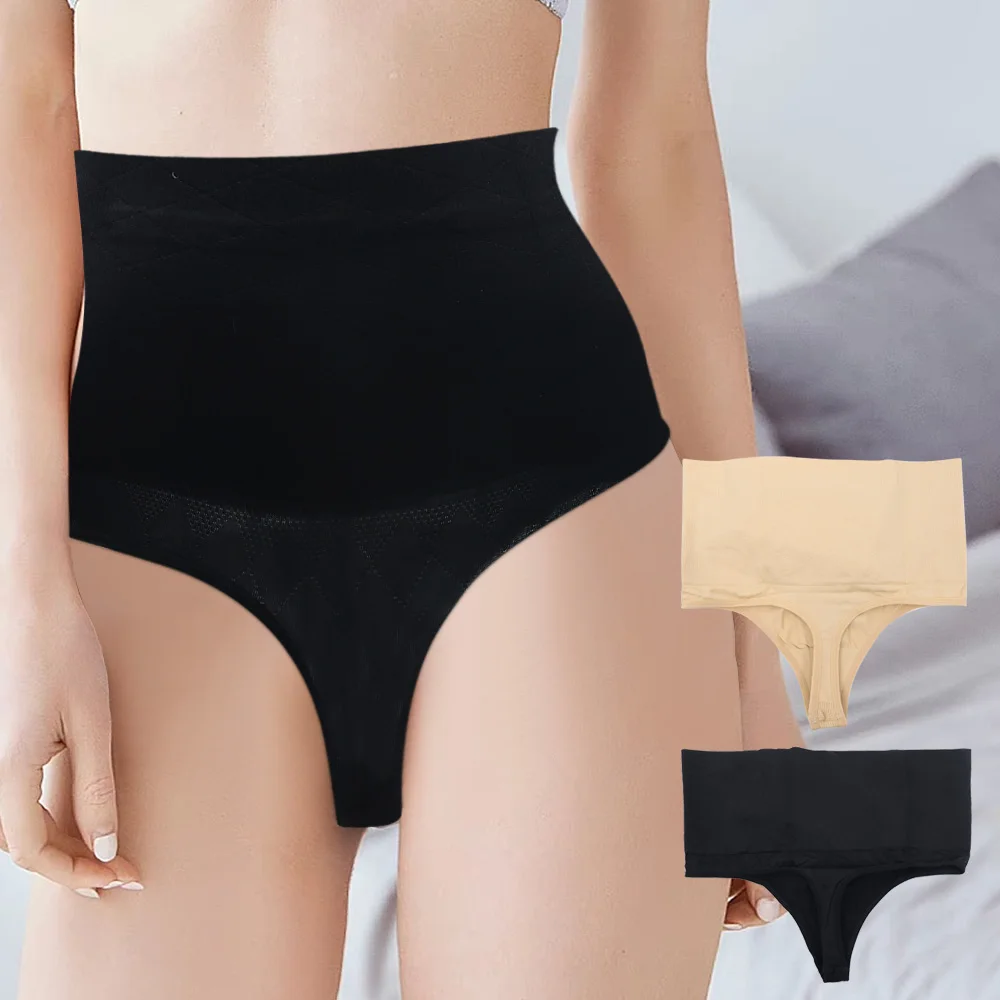 Tanga moldeador de cintura alta para Realce de glúteos, bragas de Control de barriga, ropa moldeadora de cintura sin costuras, ropa interior