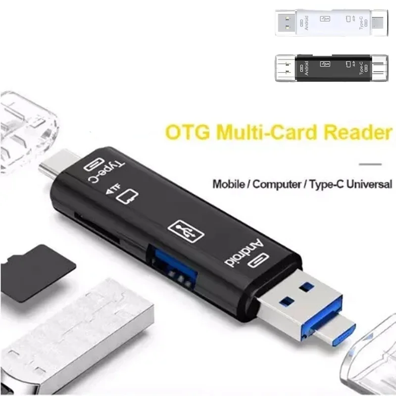 5 In 1 Multifunction USB Type C/USB/Micro USB /TF/SD Memory Card Reader OTG USB Reader Card Adapter For Mobile Phone Accessories