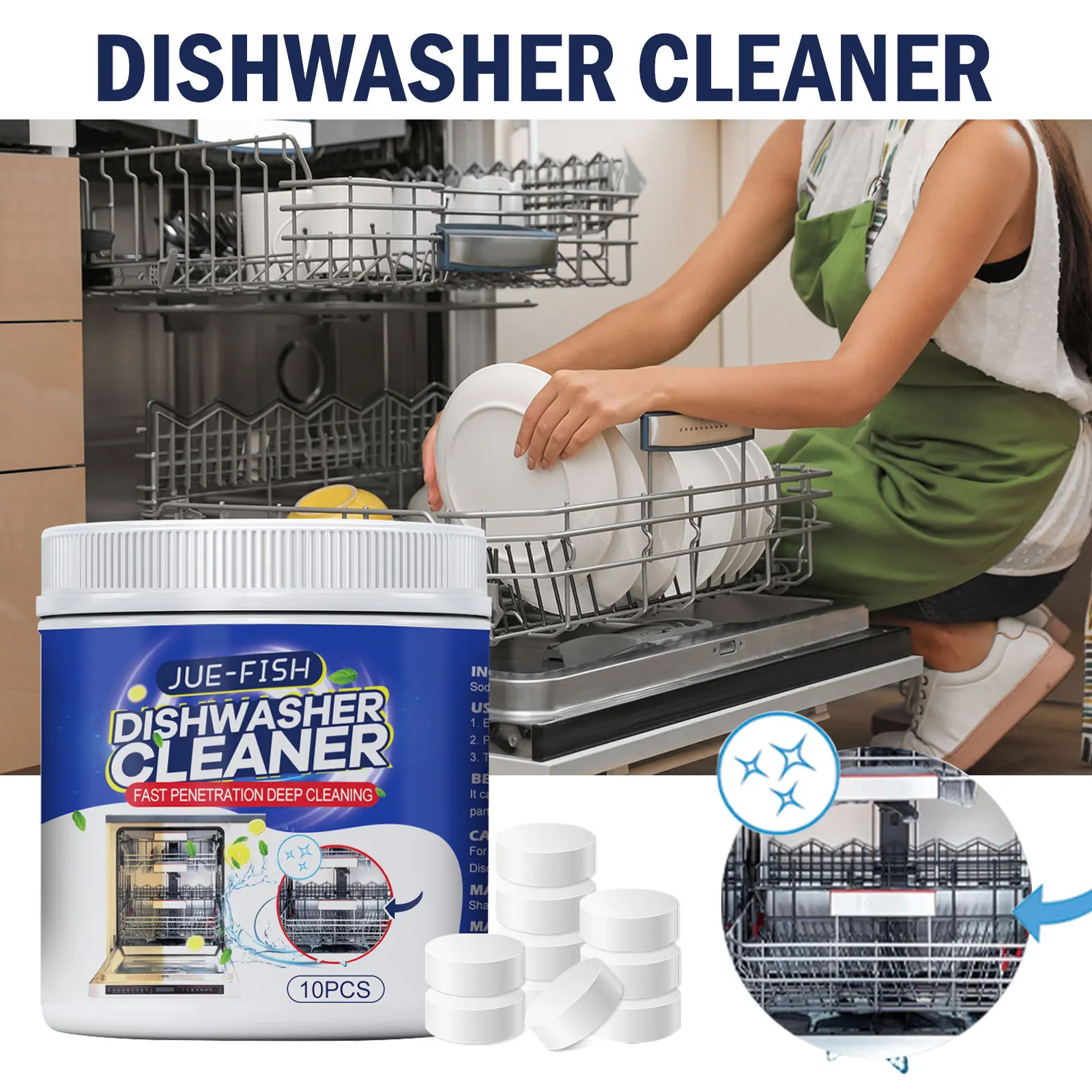 Dishwasher Cleaner Dishwasher Deep Cleaning Tablet Remove Limescale Odor Oil Stain Cleaning Kitchen Machine Descaling Detergent