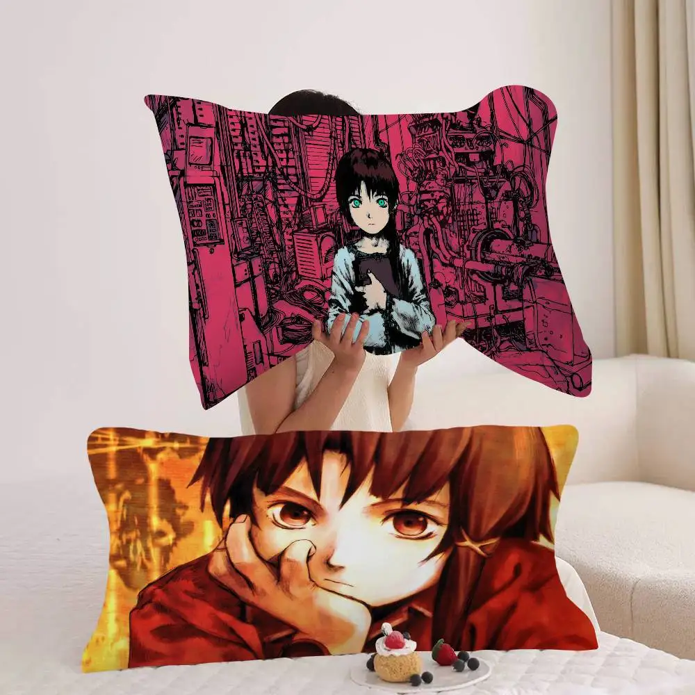 Cartoon Serial Experiments Lain Pillowcases Non-Slip With Fixable Straps Light High-End Pillow Towel Made of Quick-Drying
