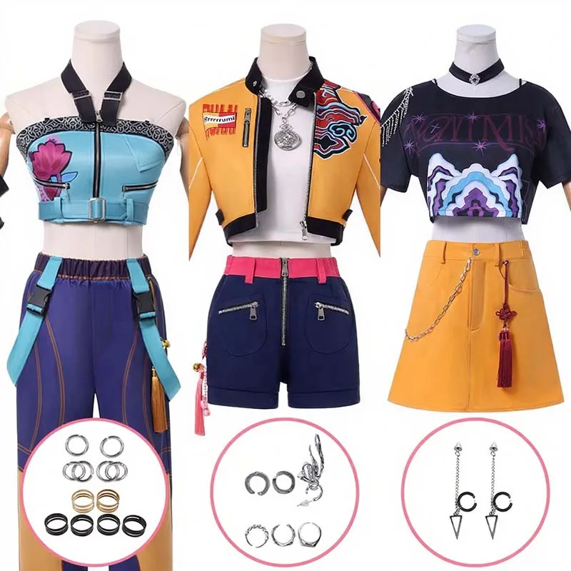 

Kpop Demon Hunters Cosplay Costumes for Women Anime Movie Huntrix Rumi Zoey Mira Costume Halloween Party Uniform 2025