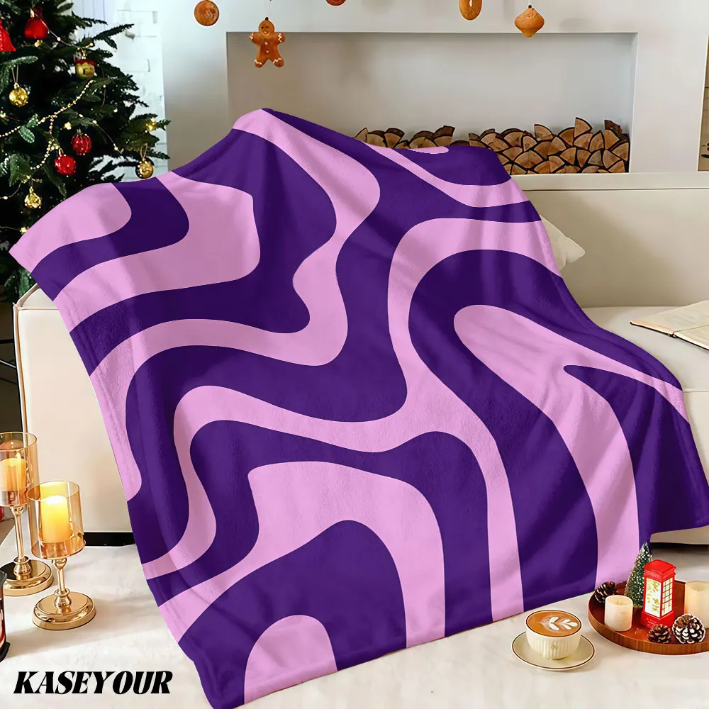 Lilac Wave Winter Summer Flannel Blanket Throw Fleece Soft Fuzzy Plush Cozy Fleece Blankets for Sofa Ideal Gifts