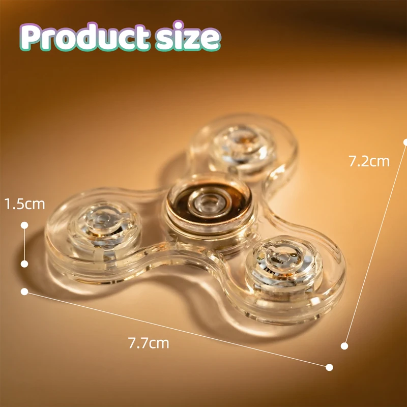 Luz LED luminosa Fidget Spinner mano Top Spinners que brilla en la oscuridad luz EDC Figet Spiner dedo alivio del estrés juguetes para niños regalo