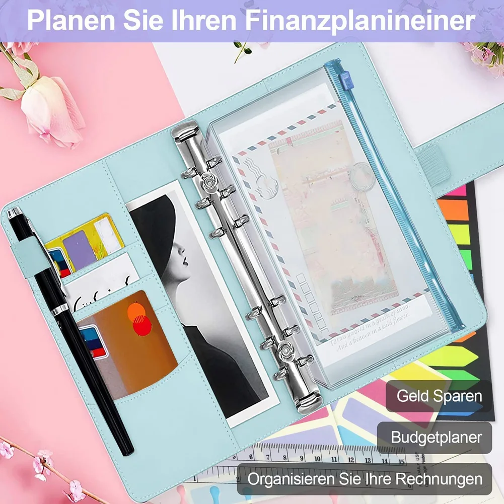 Money Organizer for Cash, Orçamento Binder com Envelopes, A6