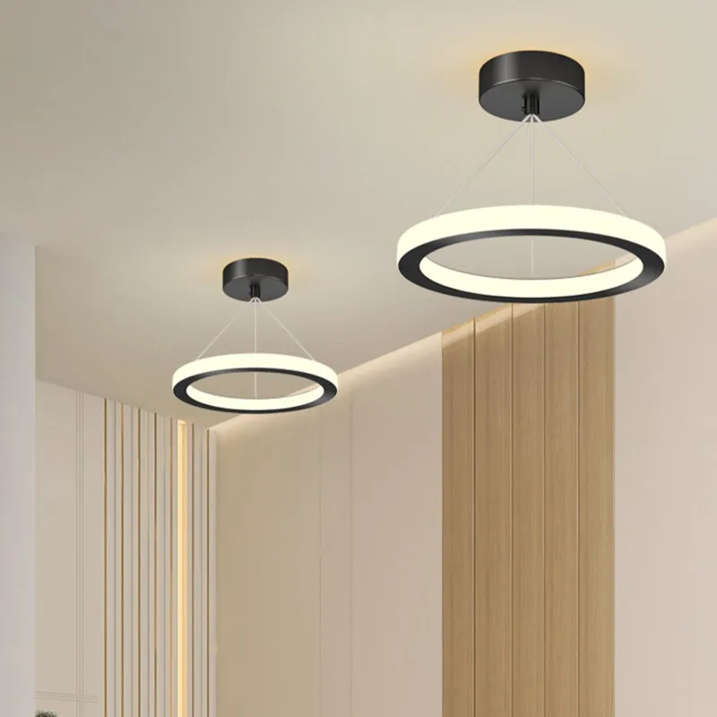 Entry Porch Nordic Modern Small Chandelier AC90-260V Simple Creative Minimalist Ring Corridor Light  Balcony Room Decor Lamp