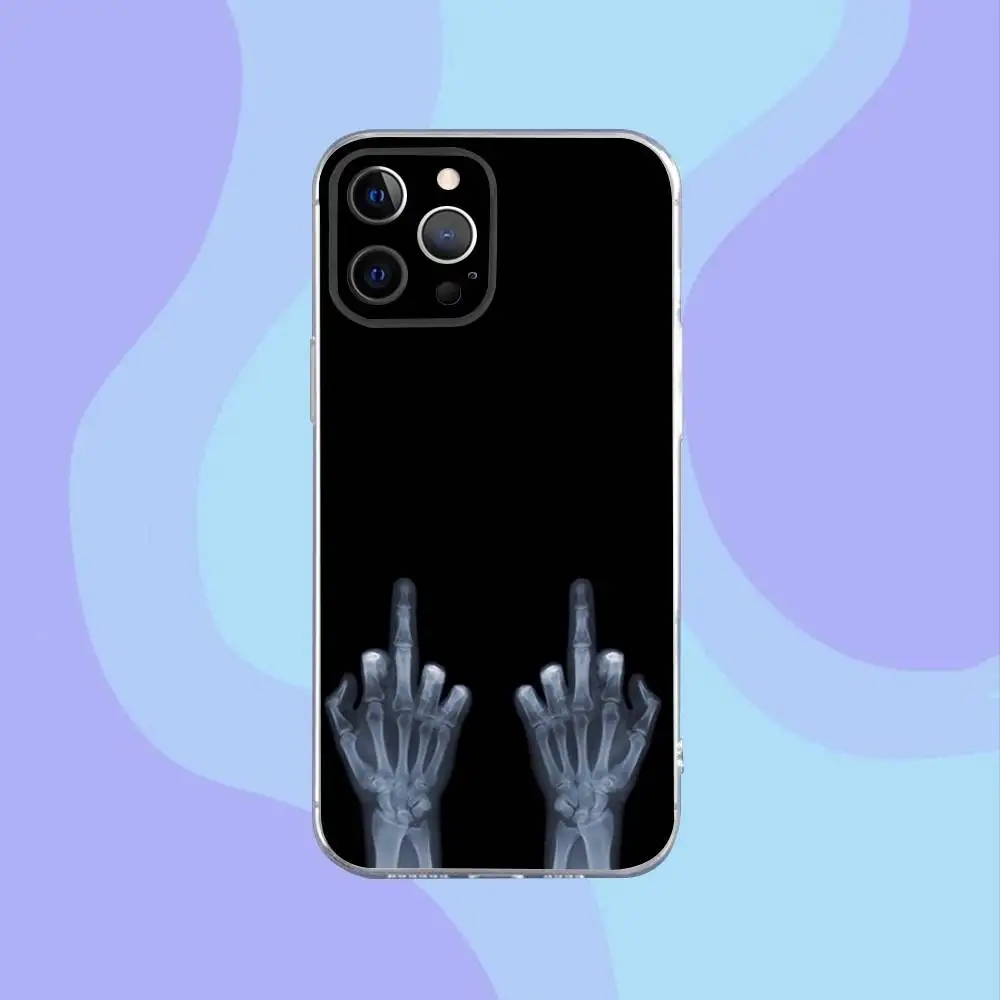 حافظة هاتف X-RAY هيكل عظمي شعاعي لهاتف آيفون 16,15,14,13,12,11 Pro,Max,Plus,X,XS,XR,SE,سيليكون شفاف صغير ناعم