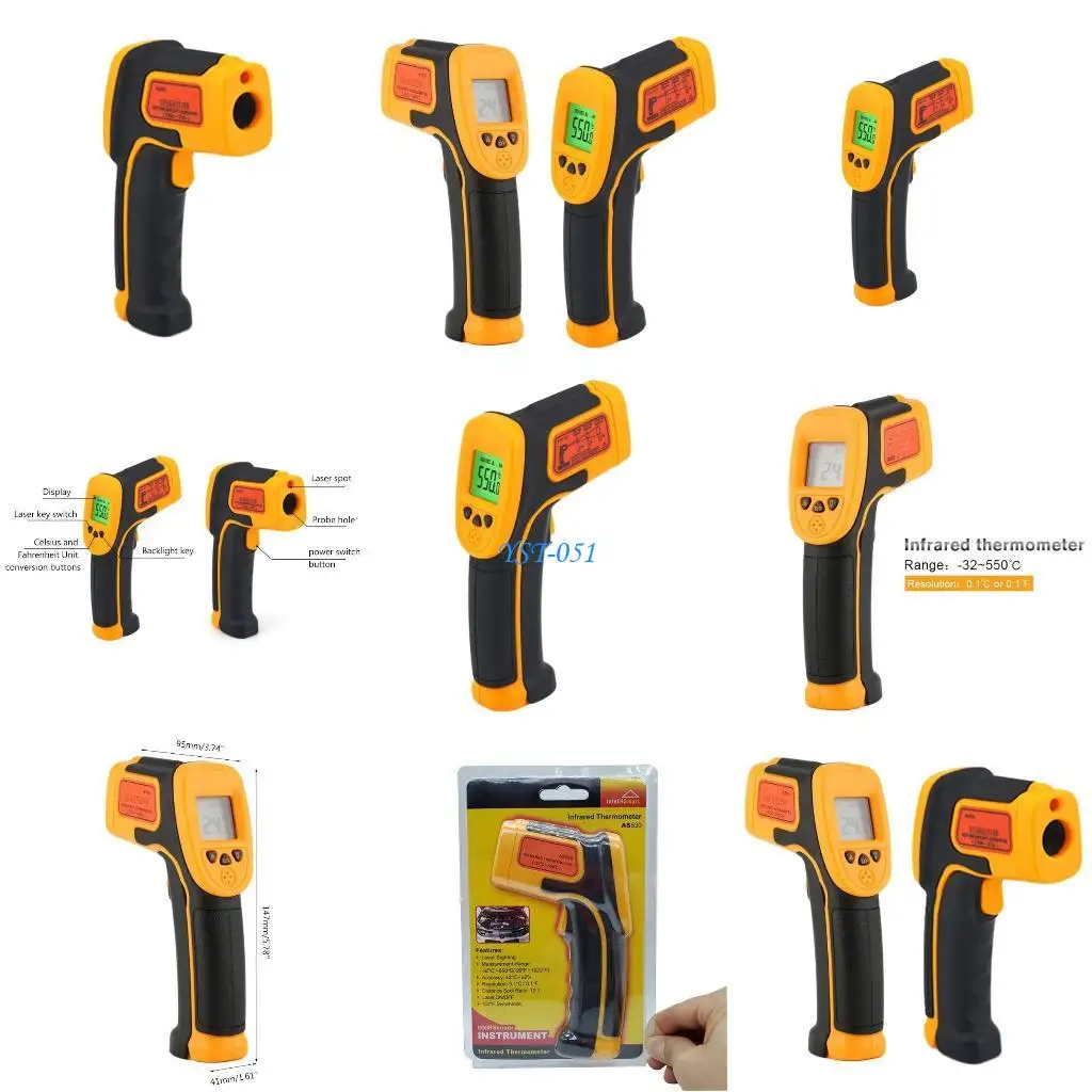 

E15A Portable Thermometer Non-Contact Digital Temperature IR Thermometer for Industrial Kitchen Cooking