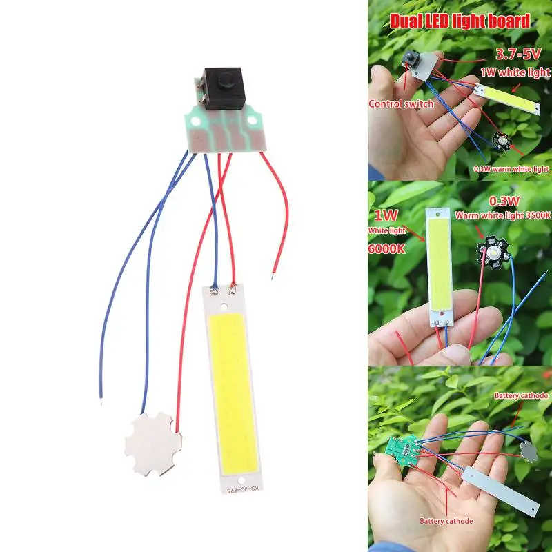 

1Pc Double LED Light Board With Control Switch DC 3.7-5V Flashlight Night Lighting Desk Lamp DIY Accessory