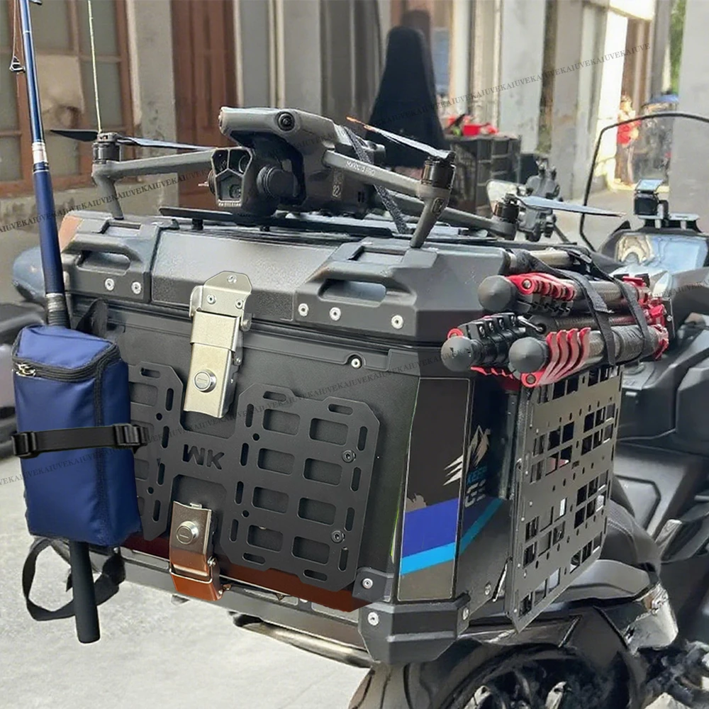 KAIUVE Motorcycle Molle Panel For Trunk Storage carbon Steel Waterproof Tactical Universal Side Box Organizer Modular Storage - Image 5