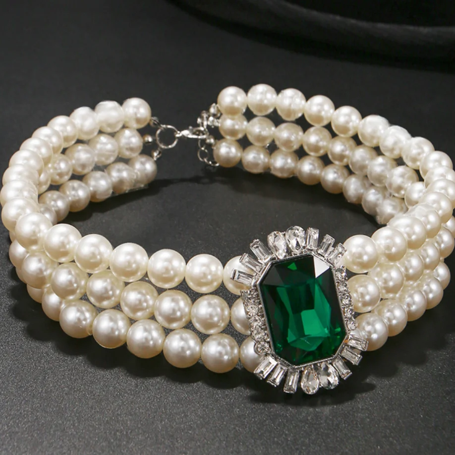 

CHARMING 3 ROW GENUINE NATURAL SEA CULTURED WHITE PEARL NECKLACE & 15" 9-10MM PEARL