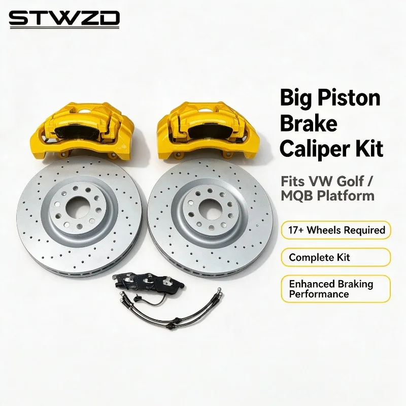 26 StyleBig Single Piston Forged Aluminum Brake Caliper Large Brake Kit Suitable For Volkswagen Golf MK7 MK7.5 MK8 GTI R