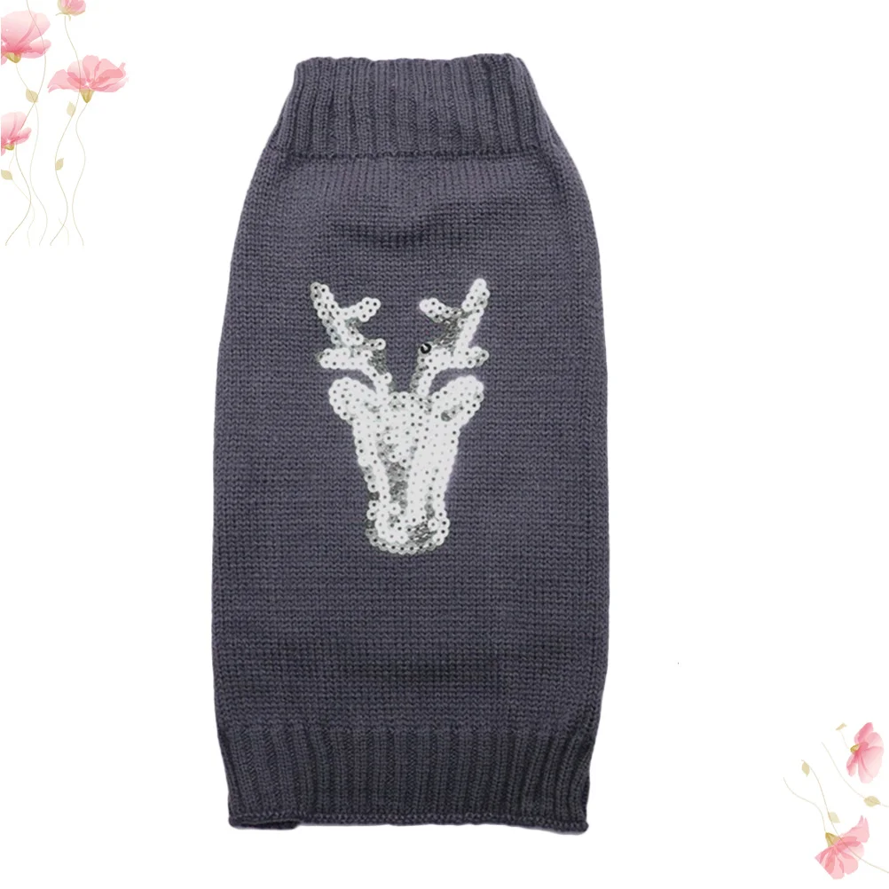 

Pet Dog Christmas Elk Pattern Sweater Size M Warm Puppy Clothes Adorable Winter Pet Garment Outdoor Walking Dog Clothes