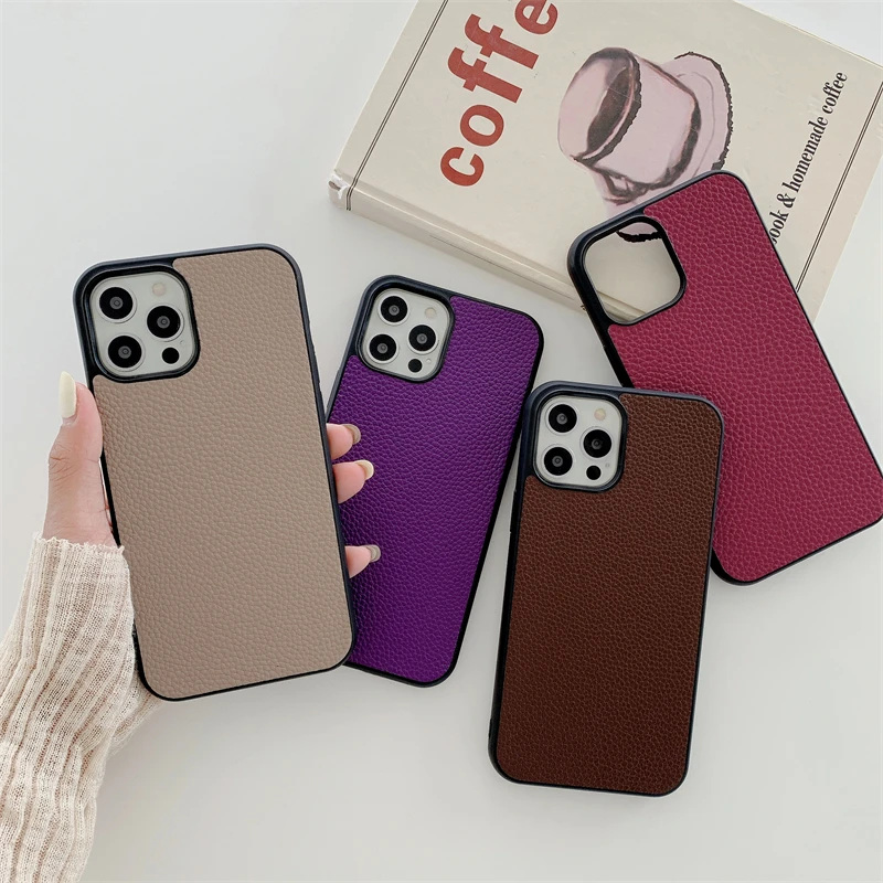 

Luxury Litchi pattern Two in one style Phone Cover Case For Iphone 16 15 14 13 12 11 Pro Max X XR XS leather hard Coque Fundas