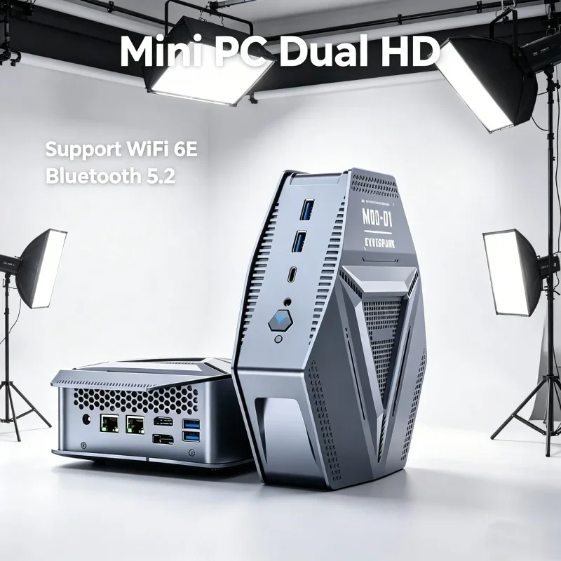 Mini PC Gamer Exuberante Intel Core AMD Ryzen 7 8745HS WIFI6 Type-C HD DP 2DDR5 Desktop para Escritório/Casa 4USB3.2 2*2.5G Windows11