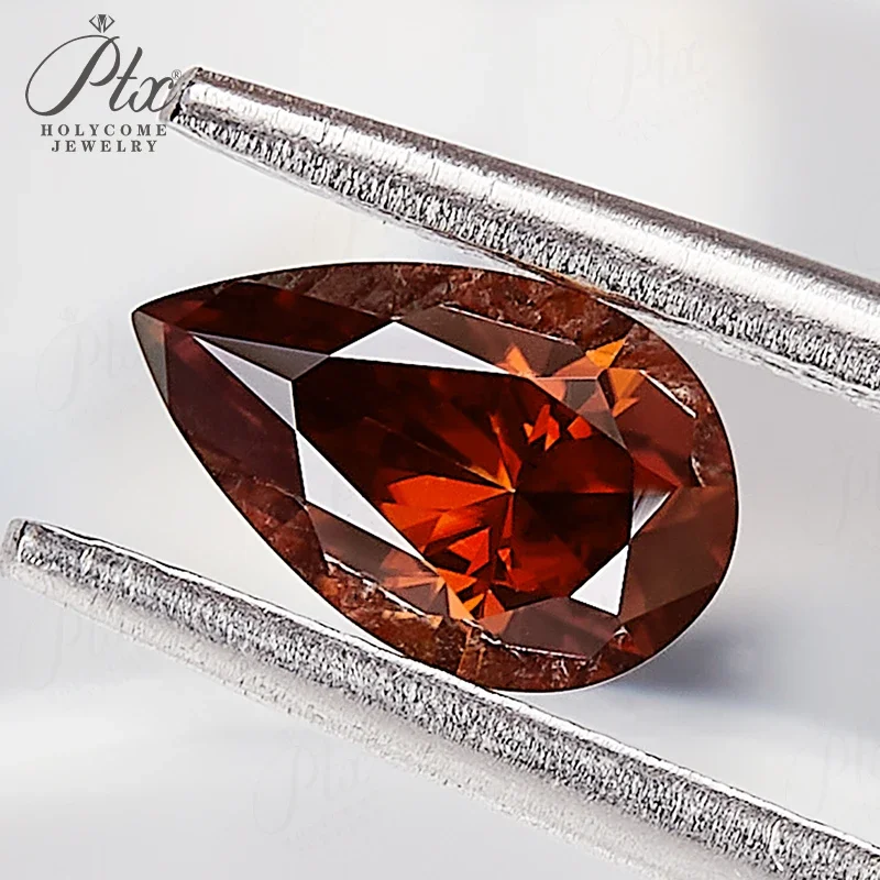 Moissanit-Diamant Asscher Oval Birnenförmiger Schliff mit GRA-Zertifikat Granatfarbe VVS1 Reinheit Perlen für Schmuckherstellung Charms – Detail 21