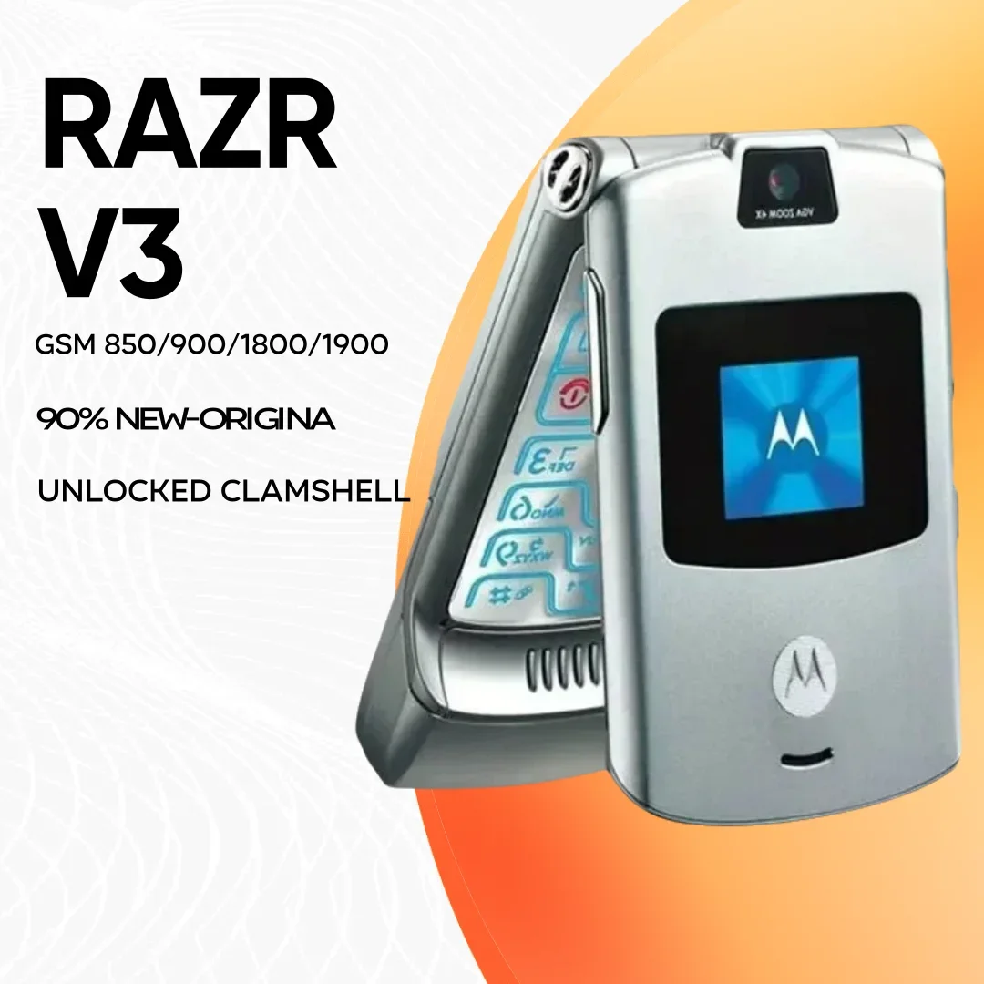 

Refurbished MOTOROLA RAZR V3 90% New-Original Unlocked Clamshell Bluetooth Mobile Phone GSM 850/900/1800/1900 Phone Good Quality