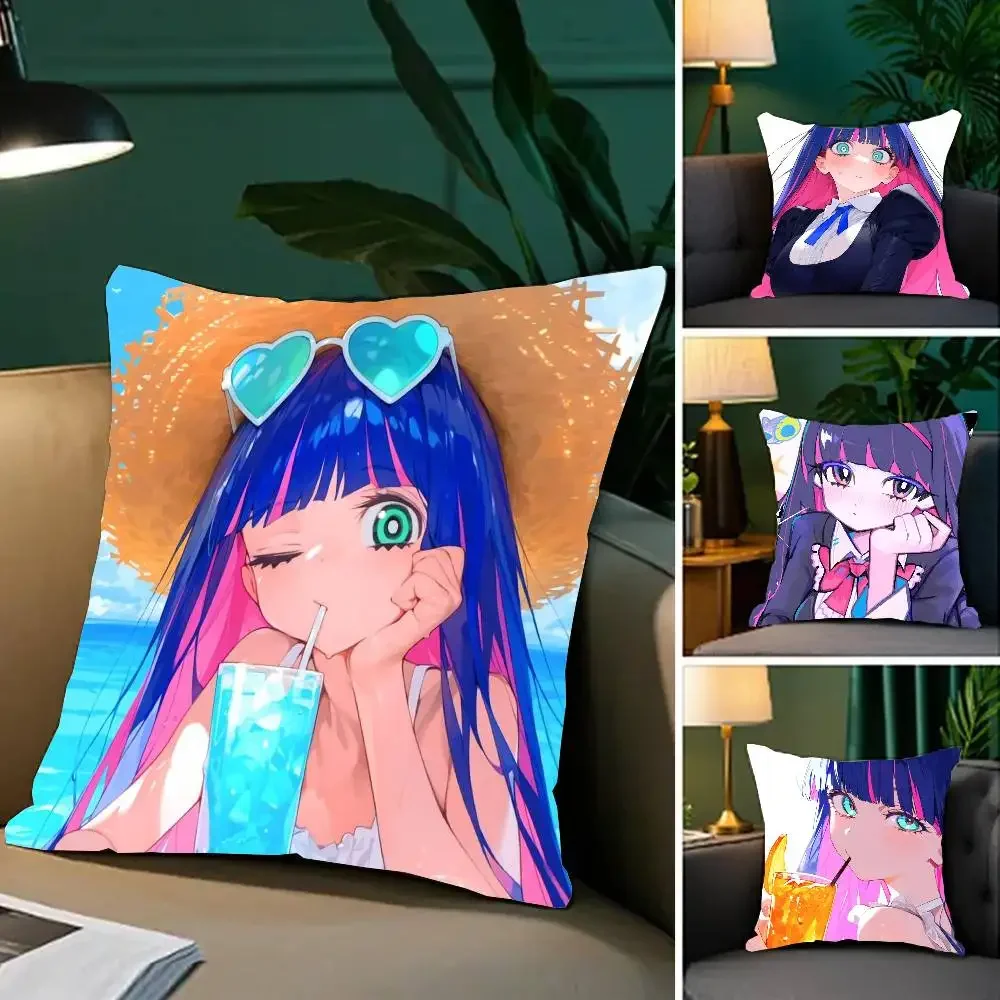 Stocking Anime P-Panty & Stocking With Garterbelt Pillow Case Fashion Square Pillowcase Bedroom Sofa Room Ins Decoration Leisure