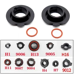 2Pcs Black Car LED Headlight Bulb Adapter Holder Base Sockets Retainer for H1 H4 H7 H11 H13 H16 9004 9005 9006 9007 9012