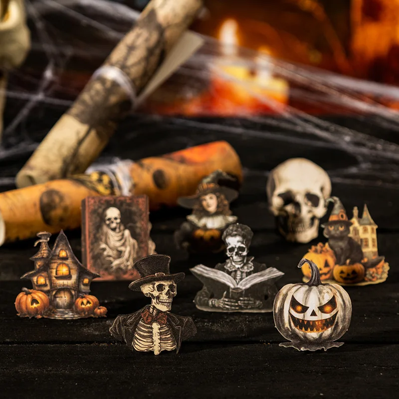 

60pcs/lot Memo Pads Material Paper Ghost Adventures Junk Journal Scrapbooking Cards Retro Background Decoration Paper