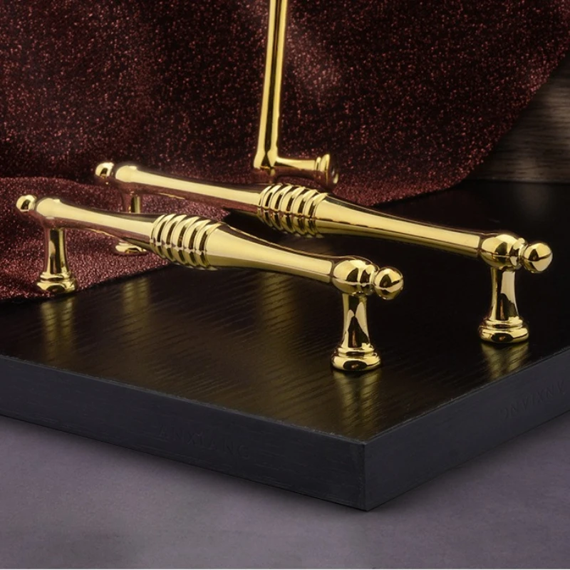 High-End Luxurious Cabinet Door Handles Golden Wardrobe Door Handles Swiss Gold Shoe Cabinet and Wine Cabinet Small Pull Handle