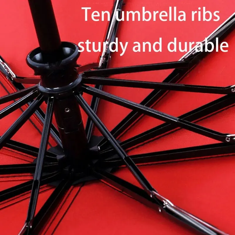 Double-layer Automatic 10-bone Rain and Sun Umbrella Windproof Sunscreen Rain and Sunshine Dual-use Business Folding Umbrella