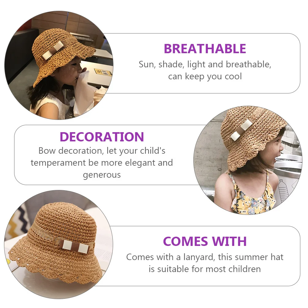 

1Pcs Kids Summer Straw Hat Lightweight Fisherman Sun Hat Breathable Comfortable Children Sun Protection for Everyday