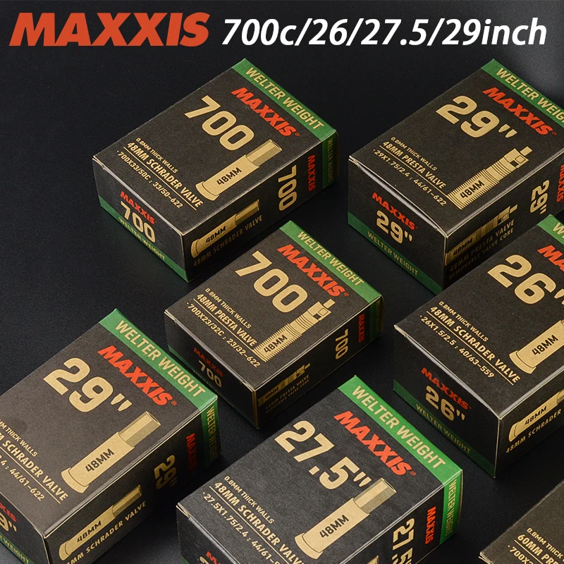 2pcs MAXXIS 700C 26/27.5/29inch MTB Road Bike Inner Tube Butyl Rubber Schrader Presta 48/60/80mm Valve Bicycle Tire Camera