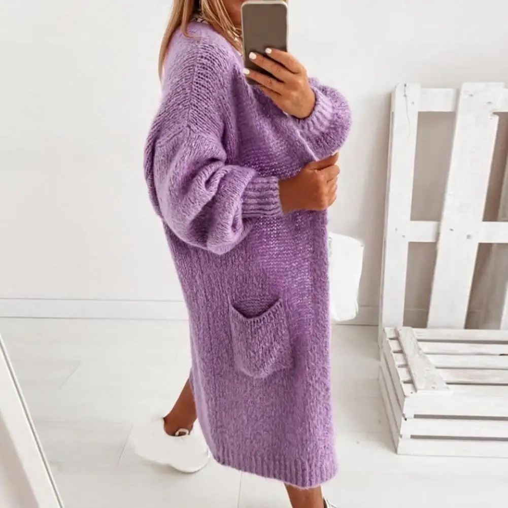 Warm Sweater Coat Winter Long Female Ladies Leisure All Match Cardigan Coat  Casual Cardigan Skin-friendly