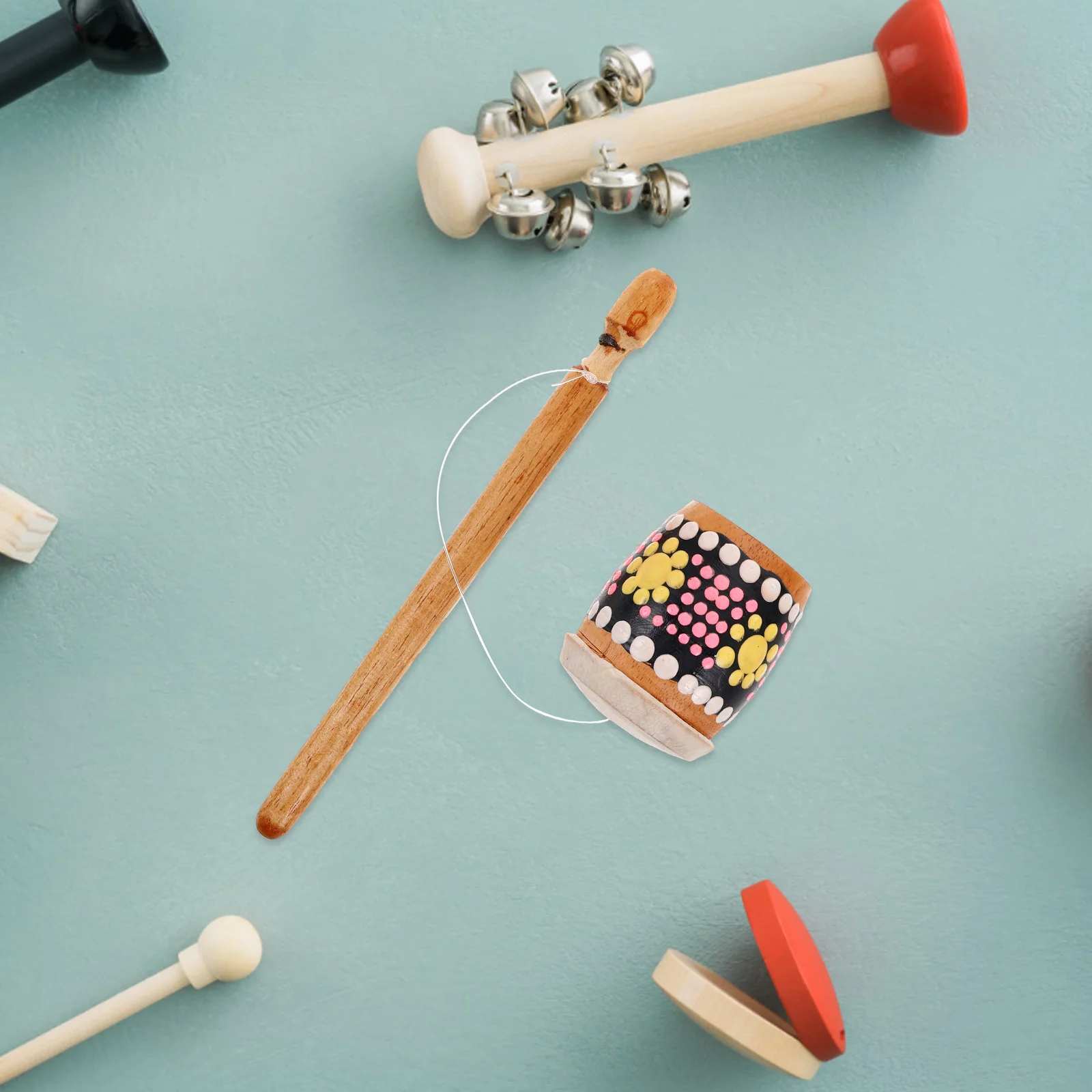 

Wooden Guiro Instrument Kids Educational Percussion Sticks Sustainable Bass Drum Mallets Chocolate Hammer Wood