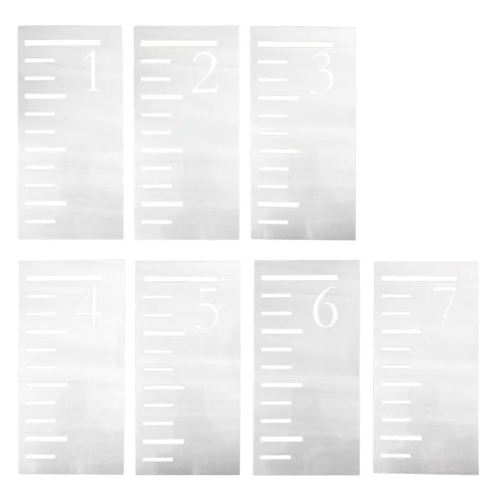 7Pcs Plastic Growth Chart Stencil Growth Template Ruler Reusable Height Measuring Ruler Wall Decoration