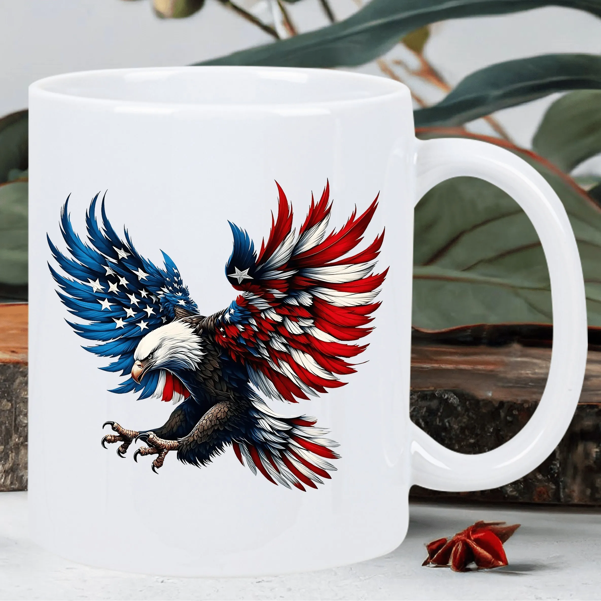 American Flag Eagle Design Ceramic Mug, Perfect Gift for Patriotic and Coffee Enthusiasts, Ideal for Special Occasions