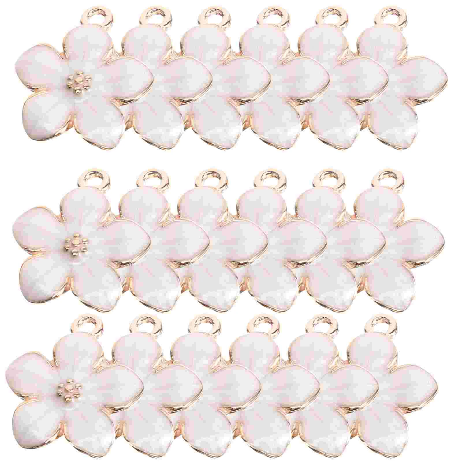 

50 Pcs Sakura Pendant Jewelry DIY Flower Necklace Nail Alloy Decorations Delicate