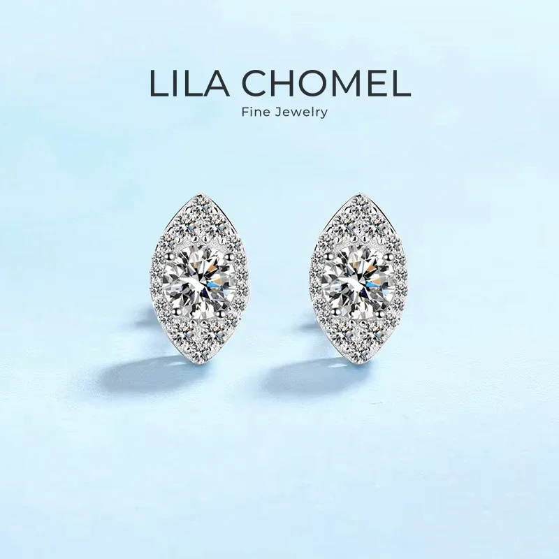 

Girlfriend PT950 Platinum Earplug Stud Earrings Women Birthday Gift 1CT Oval Moissanite Diamond Valentine's Day Fine Jewelry INS