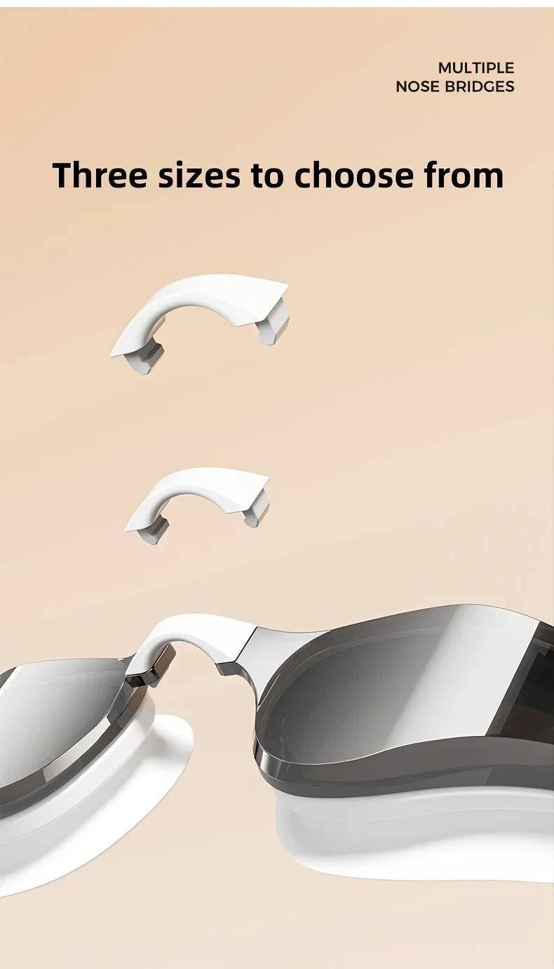 2025 Professionelle Anti-Fog-Beschichtung HD-Schwimmbrille, auslaufsichere Schutzbrille für Männer und Frauen, verstellbare Silikon-Schwimmbrille – Detail 7
