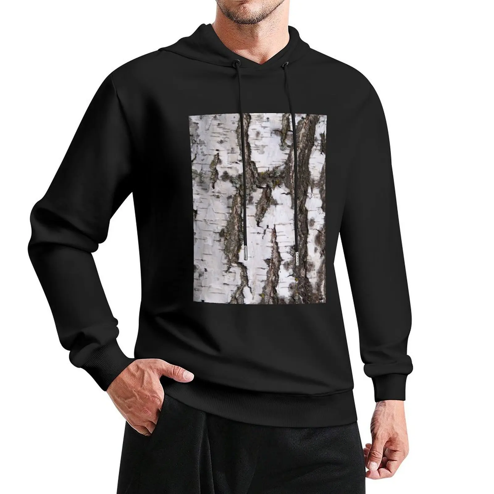 Birch bark pattern Pullover Hoodie men wear men's clothes graphic t shirts men tracksuits