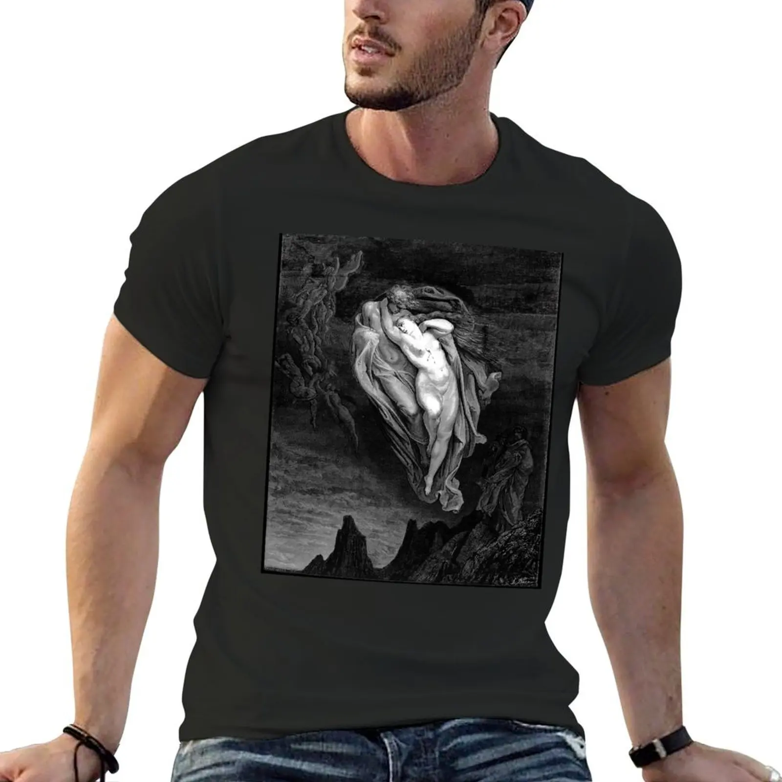 

Paolo and Francesca da Rimini (The Divine Comedy), by Gustave Doré T-Shirt customs cheap stuff new edition mens white t shirts