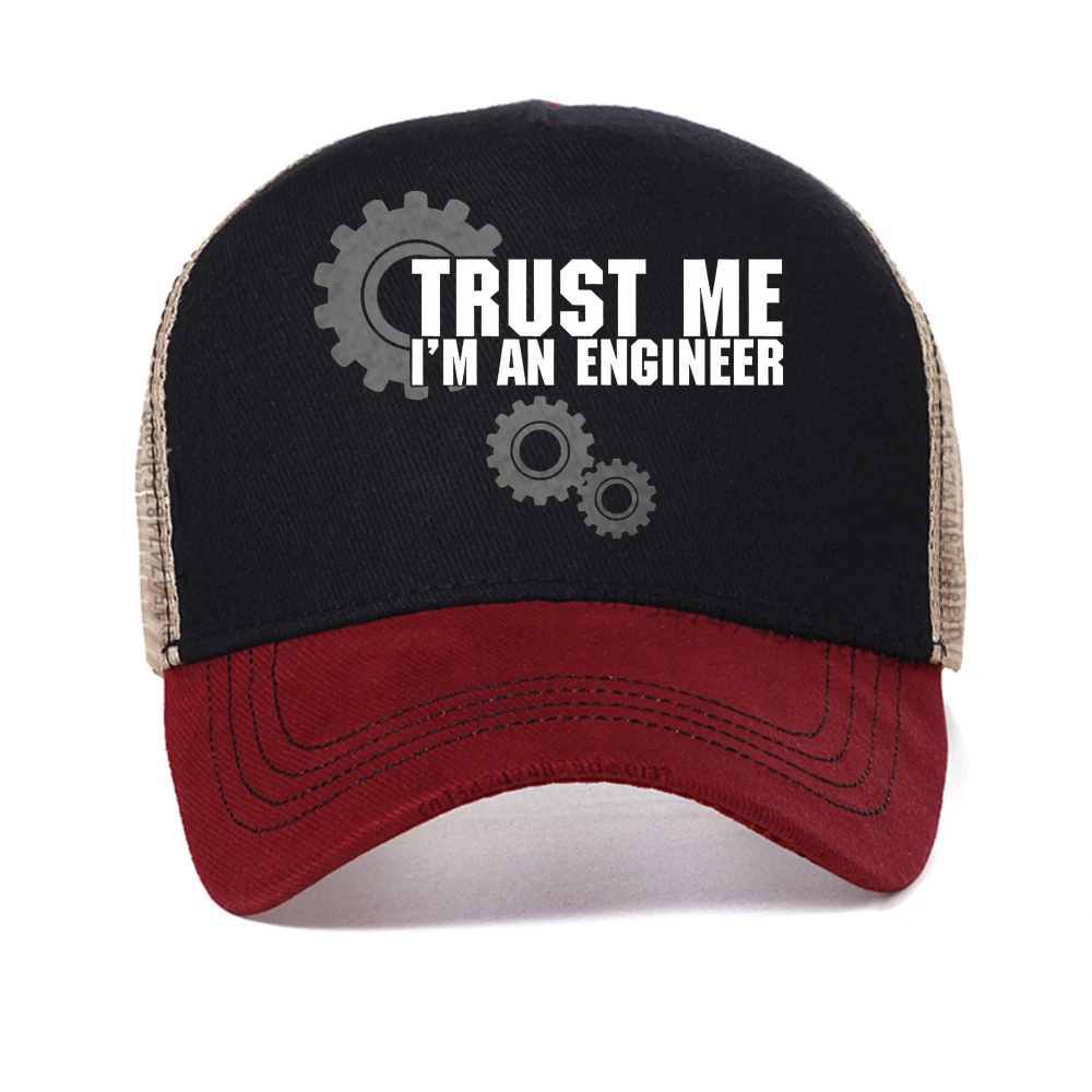 

Trust Me I Am An Engineer Design baseball cap for Men Funny Geek Letter caps Programmer Streetwear mesh Casual hat Snapback hats