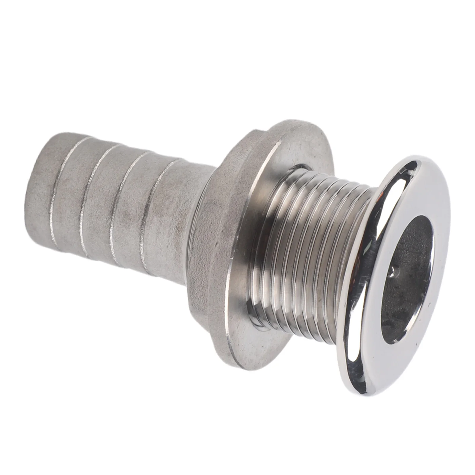 316 Stainless Steel Boat Drain Outlet Vent with Barbed Half-Thread for Thru-Hull Drainage on Marine Vessels and For Yachts