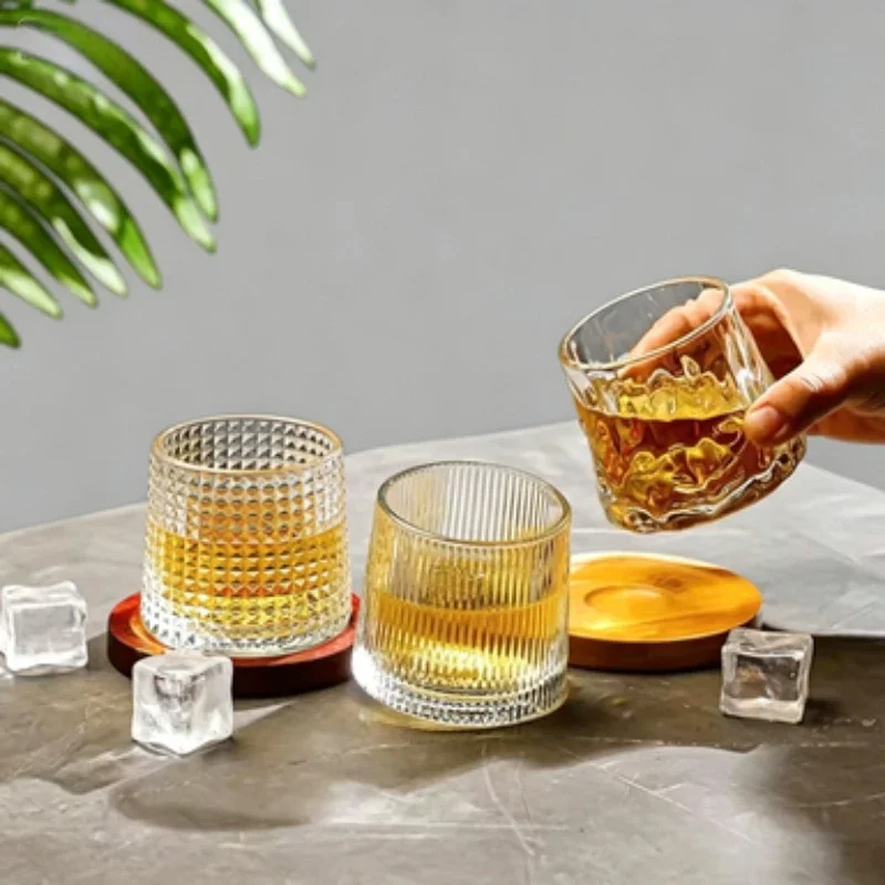 Creative Style Stress Relieving Cups Bar Rotating Glass Water Cup Whiskey Cups Grape Beer Cups Home Beverage Water Mug
