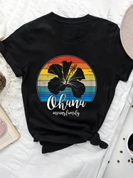 2024 New Hawaii Family Vacation T-shirt Ohana Means Family Top Fun Family Shirt Family Beach Vacation T-shirt