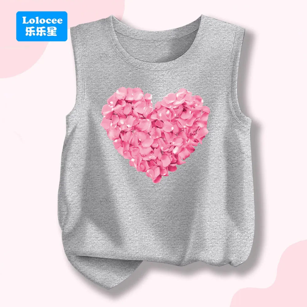 3-14T Letnie dziecięce koszulki bez rękawów z motywem Wieży Eifel z Paryża dla dziewczynek, w cukierkowych kolorach, bawełniane podkoszulki, bluzki bez rękawów, T-shirty BLTBZ1