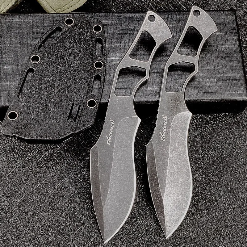 

Outdoor Small Pocket Fixed Blade Knife Kydex Sheath 440C Steel Hunting Tactical Defense Neck Knife EDC Camping Tool