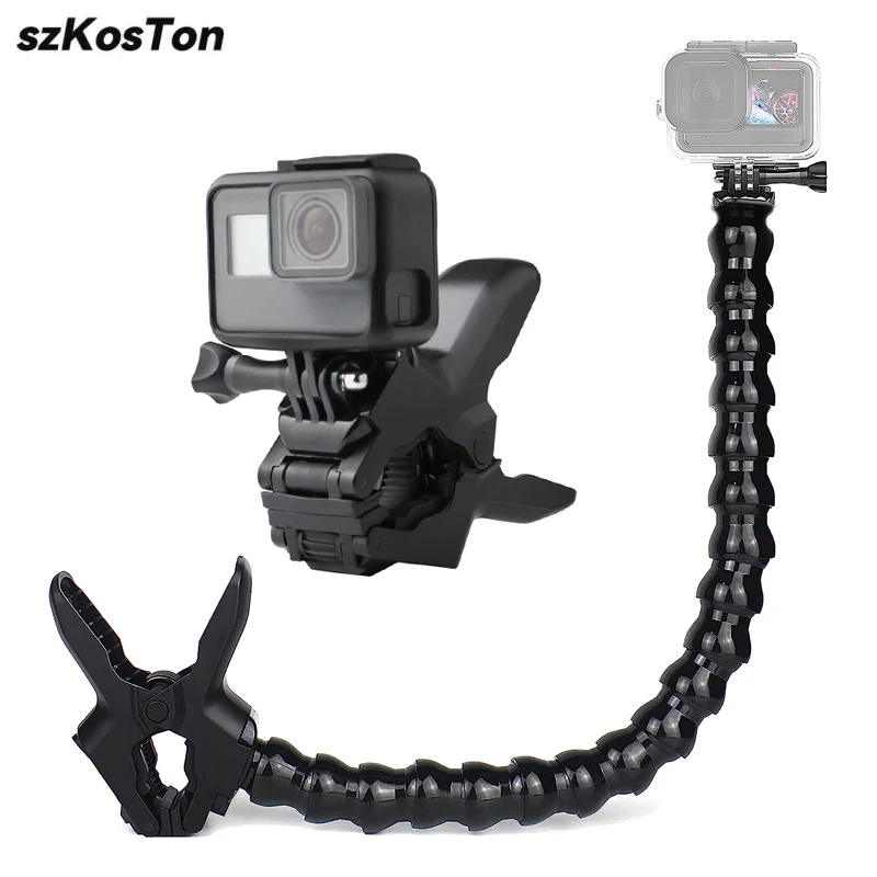 Flex Clamp Arm Mount With Adjustable Gooseneck Flexible Clip Bracket Holder For GoPro Hero 13 12 11 10 9 8 DJI Action 5 Pro 4 3