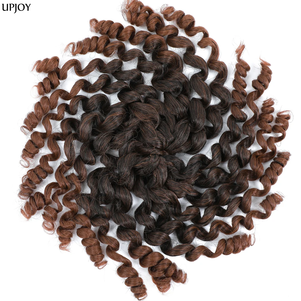 8 Inch Jamaican Bounce Crochet Hair Jumpy Wand Curl Crochet Hair Synthetic Braiding Hair Extensions Ombre Brown Curly Twist Hair