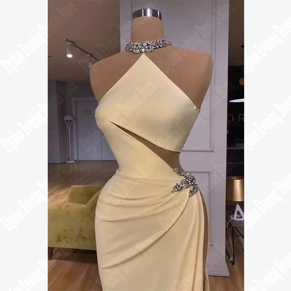 Boho Sleeveless Women Evening Dresses Elegant Mermaid Prom Robes Sexy Halter Neck Customized Party Gown Vestido De Fiesta 2024