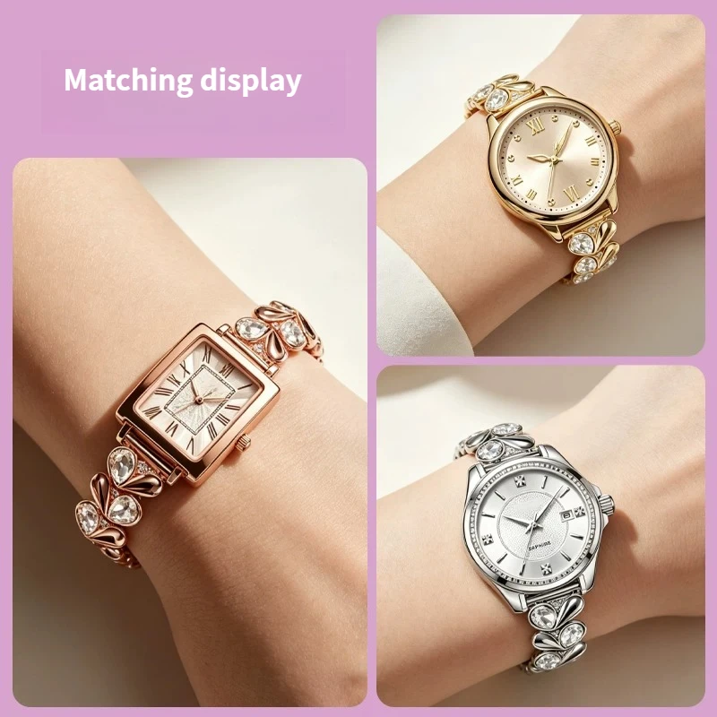 Diamond Inlaid Stainless Steel Watch Band Women for Emile Chouriet Odyssey Square Watch 61.2149 Mingzhu 19.3886.L Watch Strap