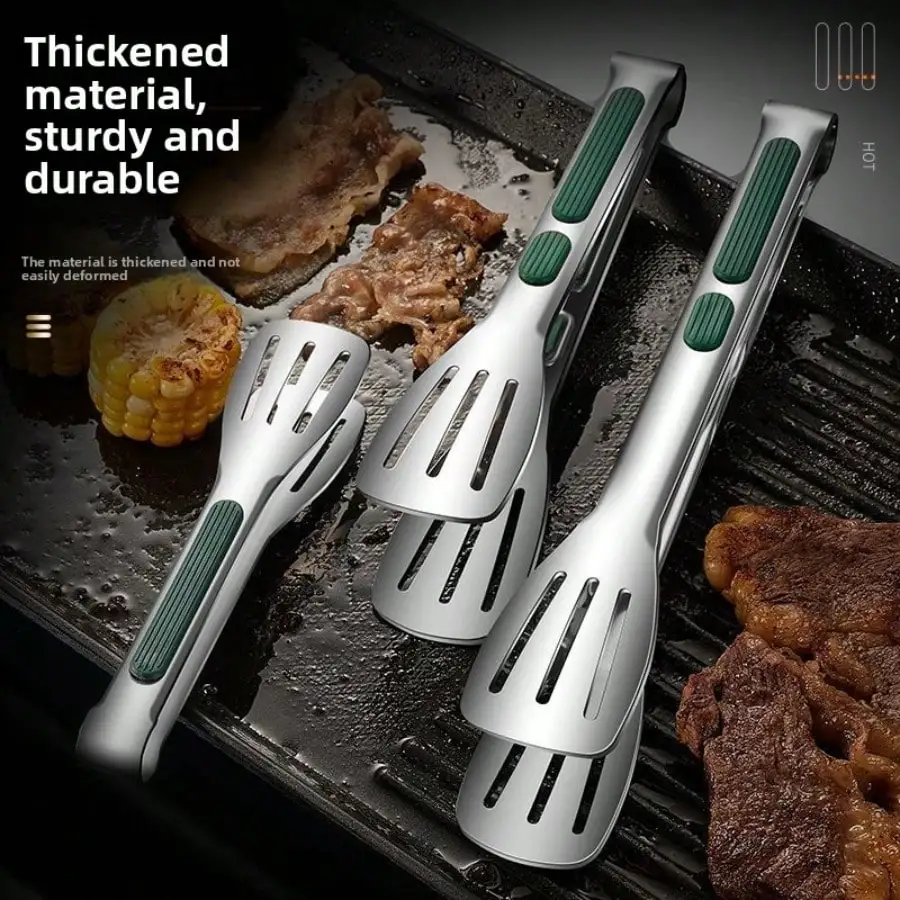 

1pc Three Wire Clip Anti Slip Handle Barbecue Meat Clip, Bread Barbecue Clip, Kitchen Stainless Steel Food Clip Home Appliances Accessories Gadgets Tools Christmas Stuff Cooking Christmas