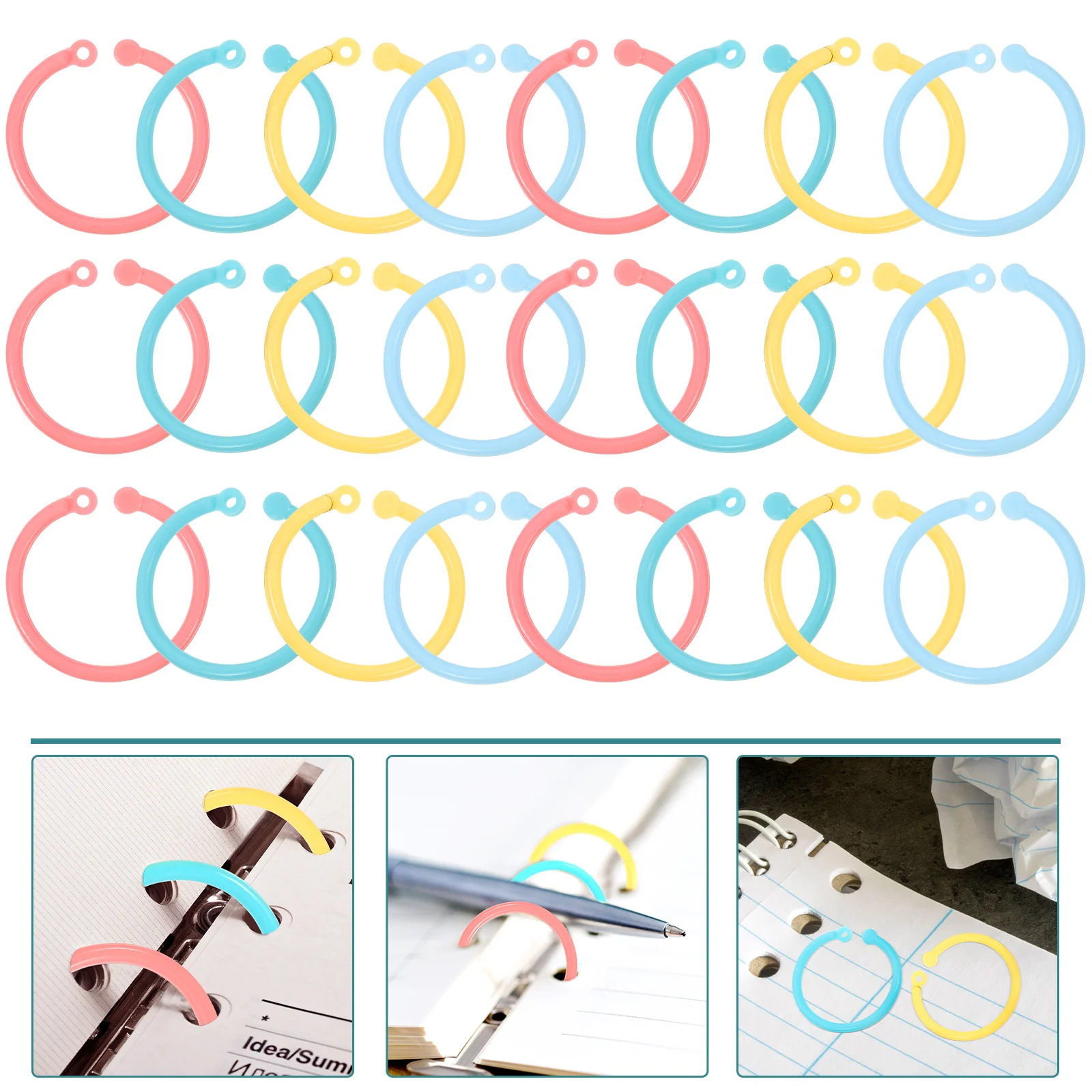 80 stuks flexibele ring veelkleurige boekringen plastic notebook bindmiddel papier voor kaarten