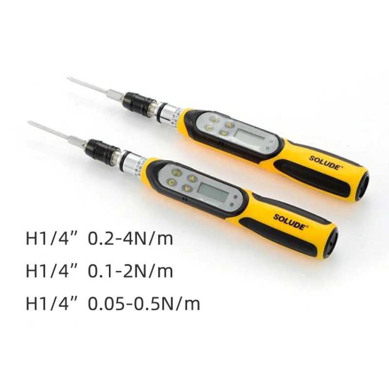 

[Hot Sale] Digital Precision Torque Screwdriver 0.05-4 N/m With 1/4 Inch Hex Socket Adapter Phillips Bits Hand Tools