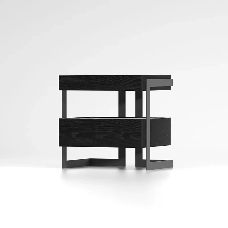 multifunctional wrought iron premium bedside table simple bedroom bedside drawer storage creative Internet ce